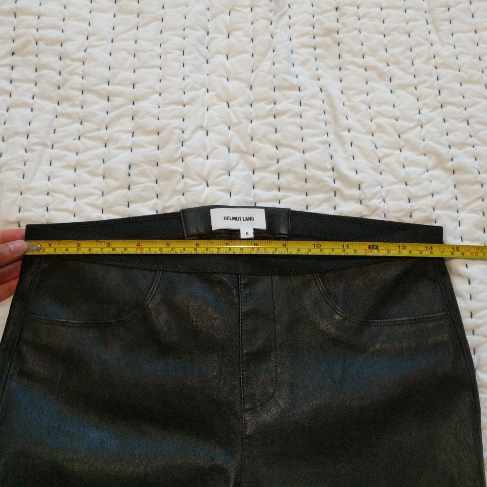 Helmut Lang Plonge Leather Leggings Pant Black - Picture 5 of 7